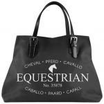 Equestrian Racing Tote - Black